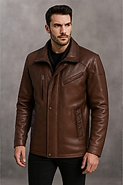 Kelvin Hakiki Jumbo Deri Erkek Kahverengi Kaban