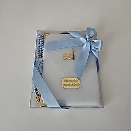 Bebe Mavisi Kurdeleli İpek Set