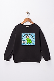 Erkek Çocuk "Ramazan Süper Kahramanları Cömert" Baskılı Pamuklu Sweat