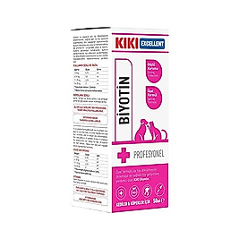 Kiki Excellent Kedi ve Köpekler İçin Tüy Sağlığı Biotin Damlası (50 ml)