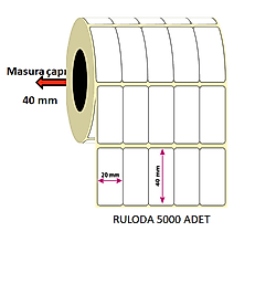 40X20 MM YANYANA 5 Lİ  TERMAL ETİKET 5000 Lİ SARIM