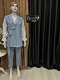 Bronş Detaylı Pantolonlu 2’li Takım