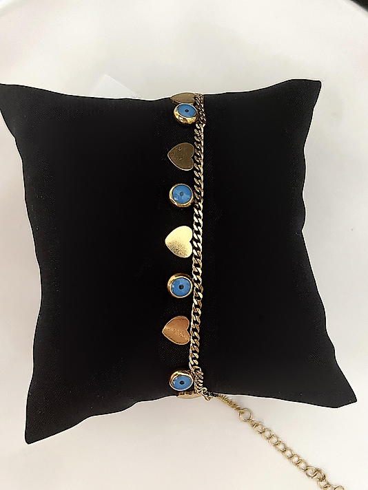 Çelik Sallantılı Nazar Boncuklu Bileklik