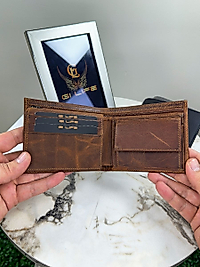 Lucas 2002 Erkek Deri Eskitme Cüzdan Fermuar Bölmeli Taba Renk