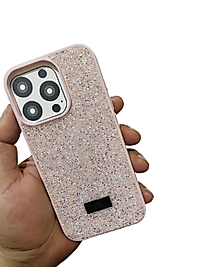 İphone 16 Pro Taşlı Telefon Kılıfı Pembe