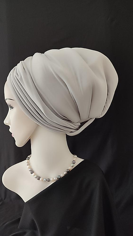 Drapeli Dolgulu Bone Acik Gri