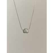 Çelik Silver Taşlı Ters Kalp Kolye