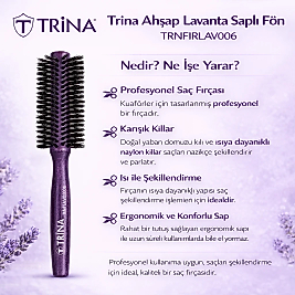 TRİNA LAVANTA SERİSİ AHŞAP SAPLI FÖN FIRÇASI (TRNFIRLAV006)