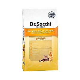 Dr.Sacchi Premium Düşük Tahıllı ve Tavuk Etli Yetişkin Kedi Maması (10 kg)