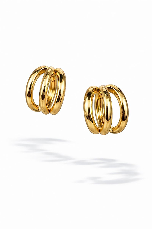 Üçlü Halka Form VIP Çelik Küpe