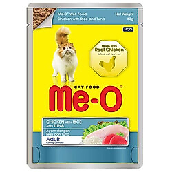 Me-O Pouch Tavuk ve Ton Balıklı Soslu ve Parça Etli Yaş Kedi Maması 80 Gr