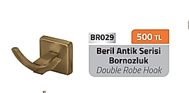 Beril Antik 2'li Bornozluk Pirinç