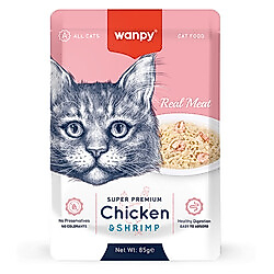 Wanpy Pouch Tavuklu ve Karidesli Yaş Kedi Maması 85 Gr