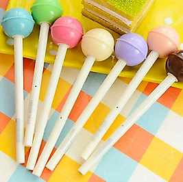 Lolipop Tasarımlı, Karışık Renkli Tükenmez Kalem