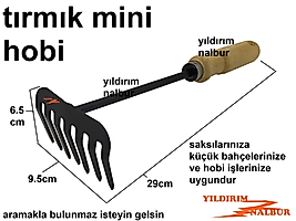 BAHÇE HOBİ TIRMIK SİYAH SAKSI TIRMIK ÇİÇEK GÜBRE EKONOMİK MİNİ TIRMIK