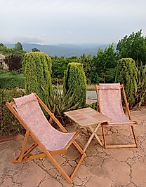 Katlanır Balkon Teras Bahçe Plaj Şezlong Set pudra