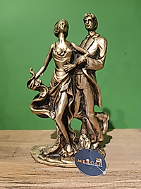 MERCAN MOBİLYA AKSESUAR,Ayakta duran sevgili  ,Gold, Polyester Dekoratif Maske Biblo, Gold Dekor, Yeni Yıl Hediyesi