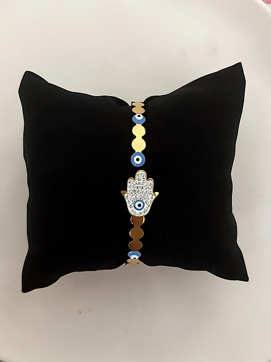 Çelik Nazar Boncuklu Kelepçe