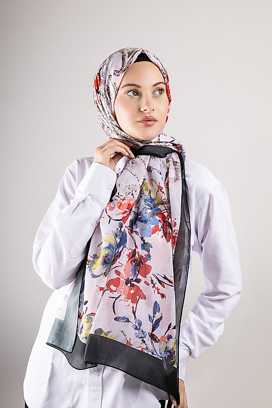 Digital Soft Şal Pastel Çiçek Desen