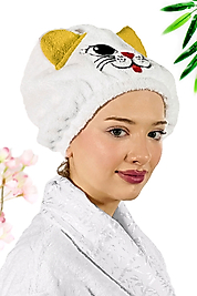 Kadın Bone Havlu KEDİ Modelli