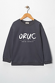 Çocuk  "Oruç" Baskılı Pamuklu Sweat