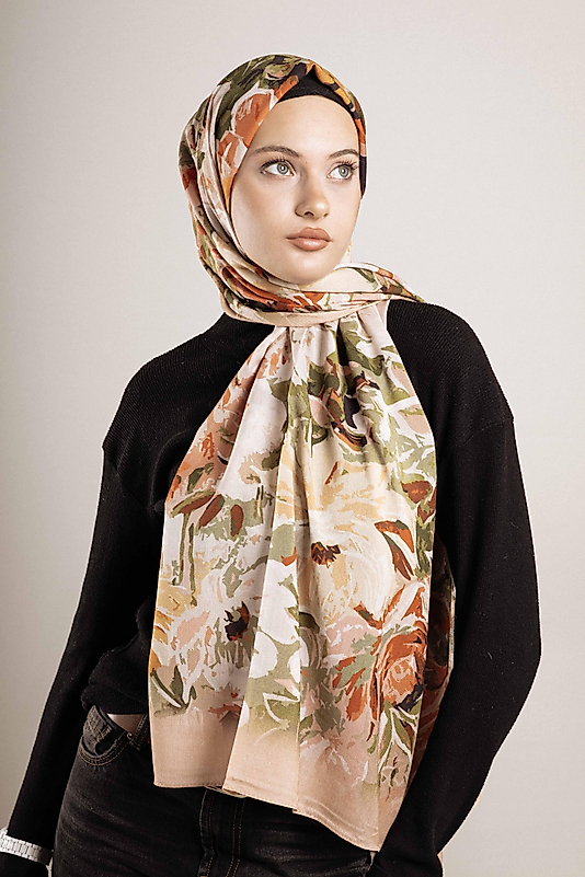 FLOOR İPEK ŞAL İTALYAN DİKİŞİ DESEN-2