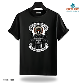 Motorcu Tarzı Baskılı Oversize Unisex Tişört