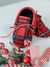 Makosen Ayakkabı - Kırmızı Ekose