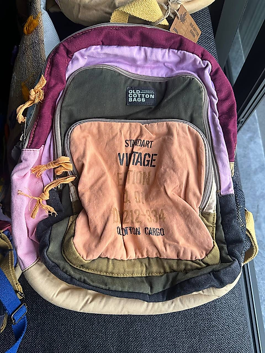 Old Cotton Cargo 5017-1 new Pathcwork Çok Bölmeli Günlük Sırt Çantası