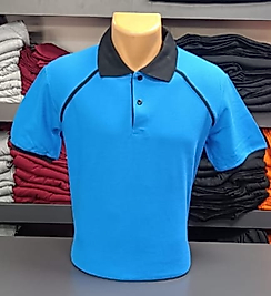 Yakalı T-Shirt Pamuk Penye 1.Kalite Kumaş Sax Mavi ve Siyah  Renk