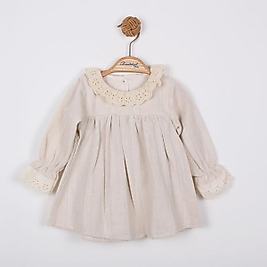 KARDELYA BEBE KIZ BEBEK KETEN ELBİSE