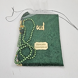 Yeşil Tül Keseli Kadife Set