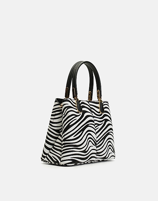 Zebra Detay El Ve Omuz Çantası