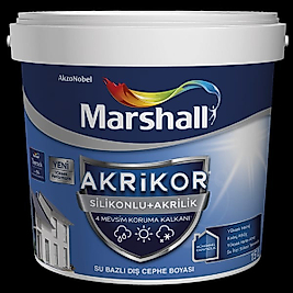marshall akrikor silikonlu flat dış cephe boyası 7,5 lt renk seçiniz