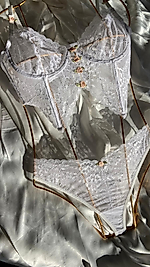 Moonlight Çiçek Detaylı Büstiyer Takım