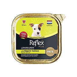 Reflex Plus Organik Somon Balıklı Kıyılmış Küçük Irk Konserve Yavru Köpek Maması (85 g)