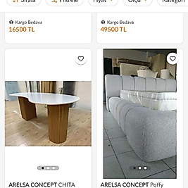 Kanepe ve masa Tuğba hanım özel sipariş