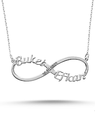 Kişiye Özel İsimli 14K Altın Kaplama / Gümüş Sonsuzluk Kolye