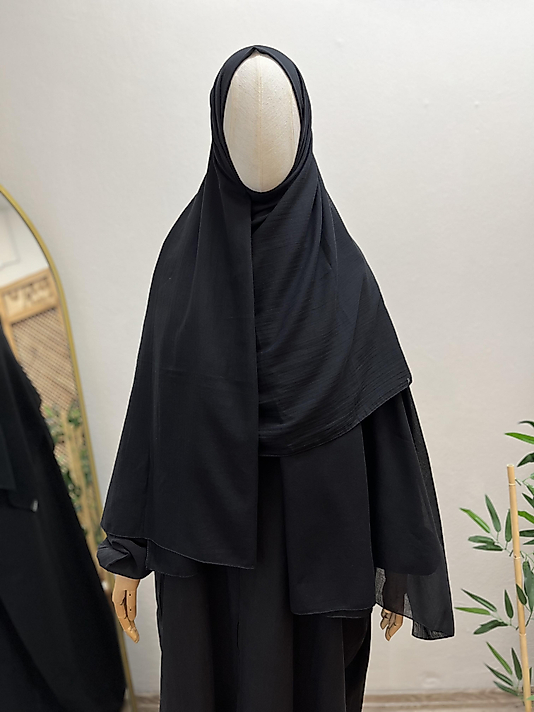 %100 Pamuk Dokuma Siyah Şal 2,50 cm