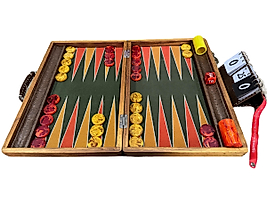 Teak wood backgammon set
