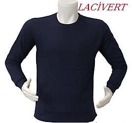 Sweat Kazak- Bisiklet Yaka-Lacivert Renk -2 iplik Şardonlu