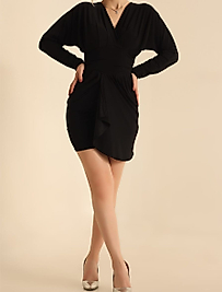 Sandy Drapeli Mini Elbise