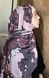 Gül Kurusu Abstract Desen Bambu Şal
