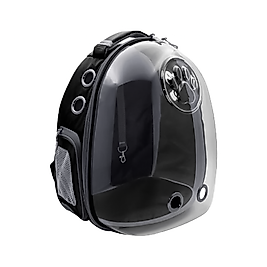 Cattie Şeffaf Siyah Taşıma Sırt Çantası (25 x 30 x 40 cm)