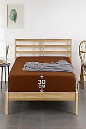 %100 PAMUK PENYE ÇARŞAF-Kahverengi