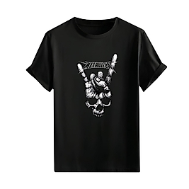 Rock and Roll & Metallica Tarzı Baskılı Oversize Unisex Tişört