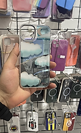 iPhone 13-14 Uyumlu Bulut Desen Telefon Kılıfı