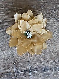 Mustard , Organza Brooch