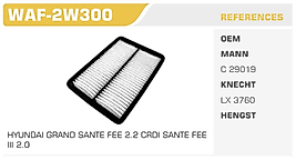 HAVA FİLTRESİ HYUNDAI GRAND SANTE FEE  2.2 CRDI SANTE FEE III 2.0