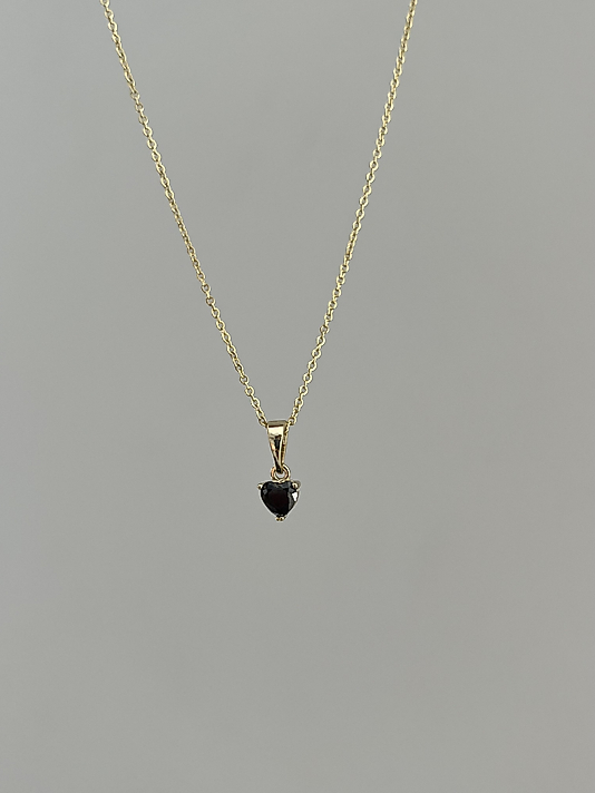 Xuping Siyah Taşlı Kalp Kolye